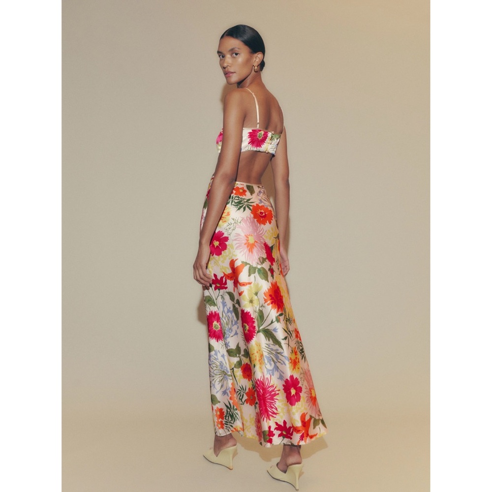 REFORMATION Poppies Silk Dress